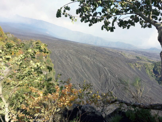 Mount Etna lava flow downstream