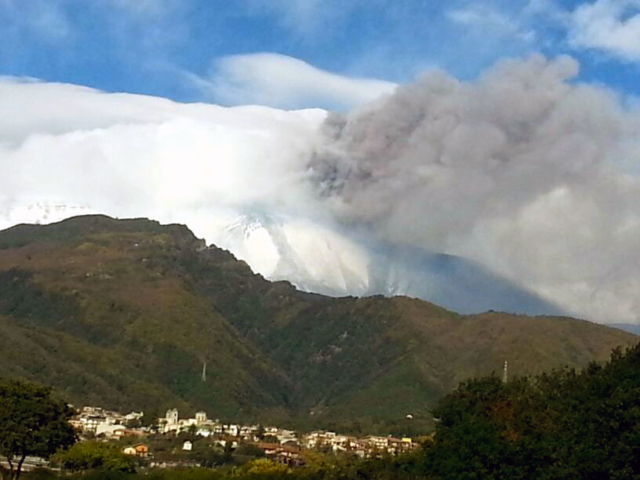 Etna eruption view