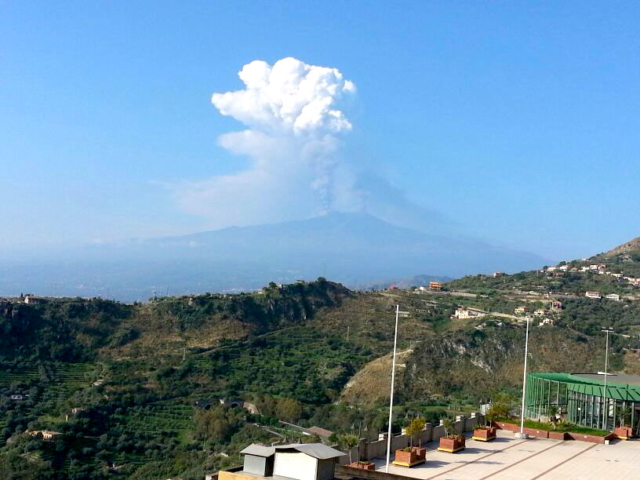 Etna eruption view