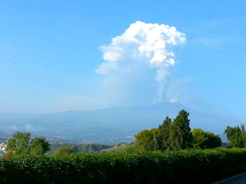 Etna eruption view